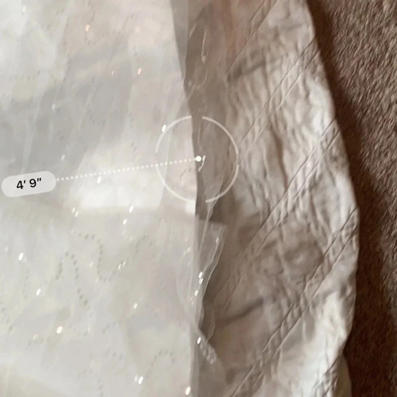 White Lace Wedding Dress Diamonds & Crystal Embellished Long Wedding Dress New - Picture 14 of 16